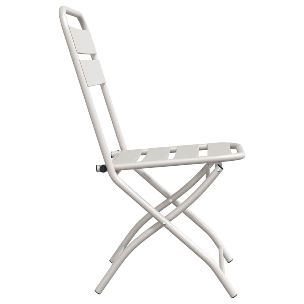 vidaXL Garden Folding Chair Folding 2 pcs Beige 42 x 52 x82cm