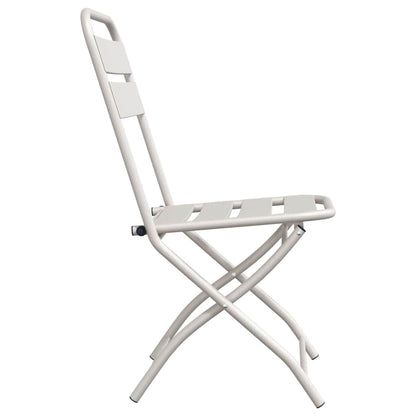 vidaXL Garden Folding Chair Folding 2 pcs Beige 42 x 52 x82cm
