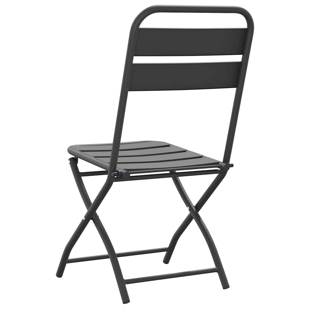 vidaXL Garden Folding Chair Folding 2 pcs Anthracite 42 x 52 x82cm