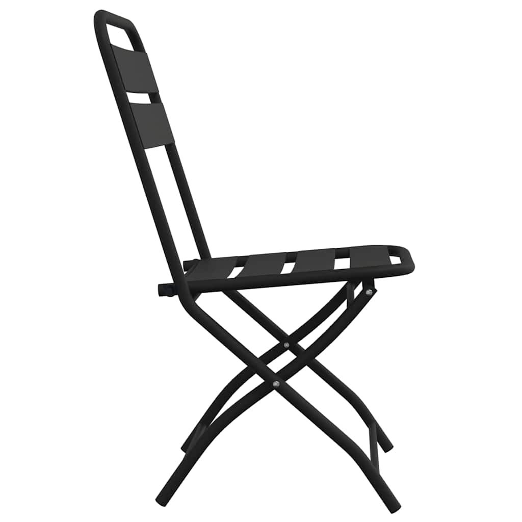 vidaXL Garden Folding Chair Folding 2 pcs Anthracite 42 x 52 x82cm