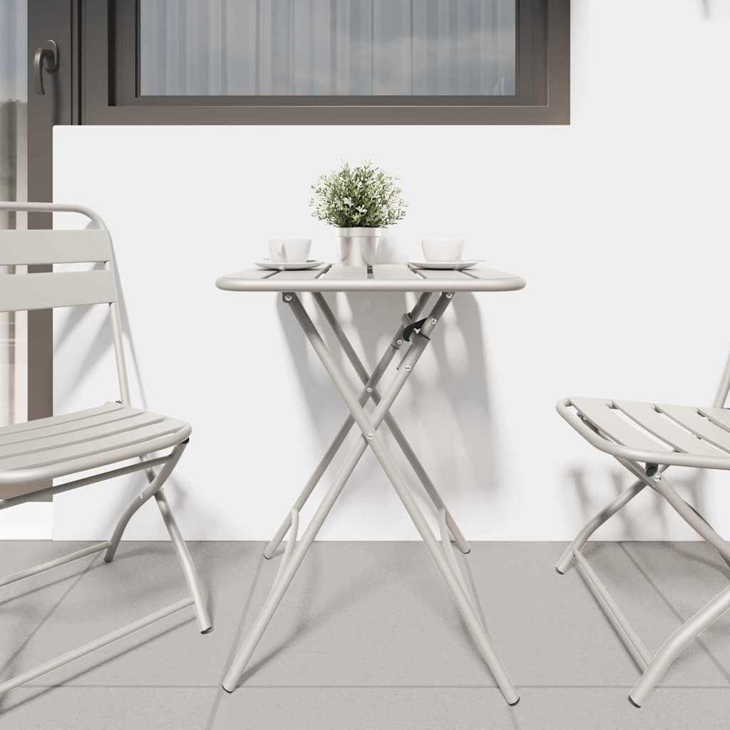 vidaXL Bistro Table Beige 55 x 55 x 72.5 cm Powder-coated Steel