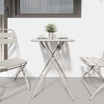 vidaXL Bistro Table Beige 55 x 55 x 72.5 cm Powder-coated Steel