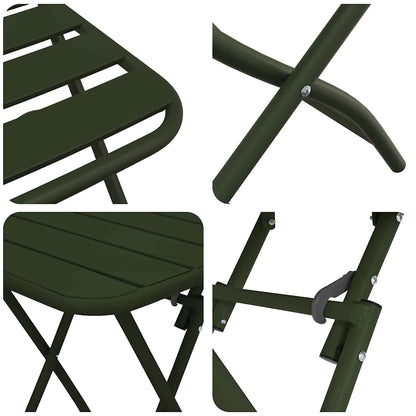 vidaXL Bistro Set 3 pcs Green Steel