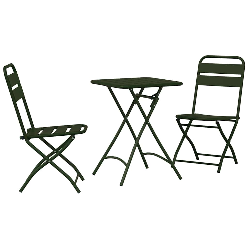 vidaXL Bistro Set 3 pcs Green Steel