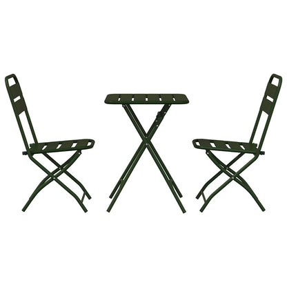 vidaXL Bistro Set 3 pcs Green Steel