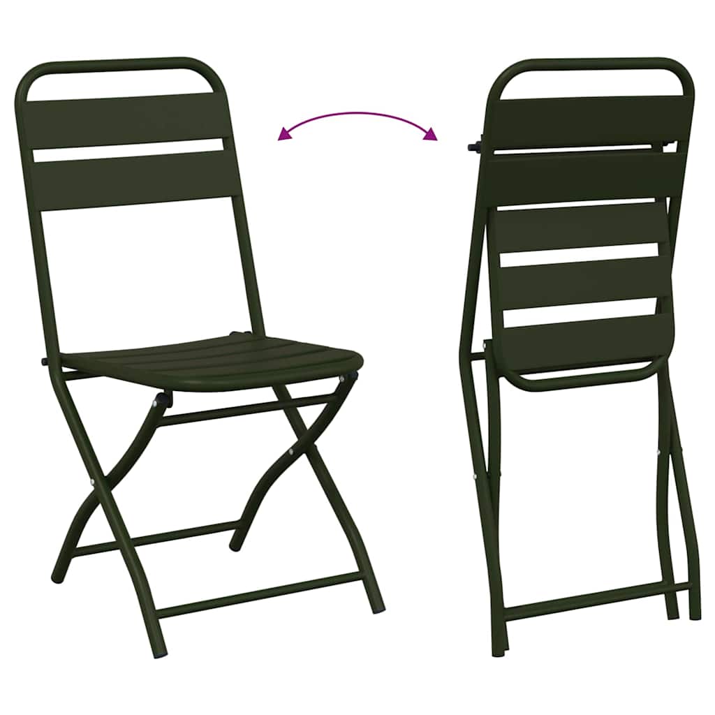 vidaXL Bistro Set 3 pcs Green Steel