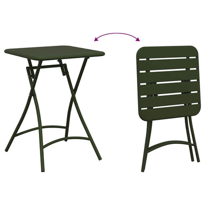 vidaXL Bistro Set 3 pcs Green Steel