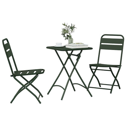 vidaXL Bistro Set 3 pcs Green Steel
