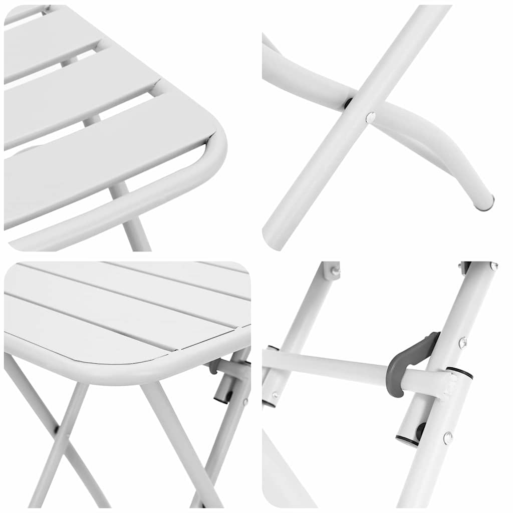 vidaXL Bistro Set 3 pcs White Steel