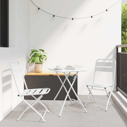 vidaXL Bistro Set 3 pcs White Steel