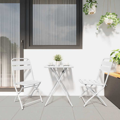 vidaXL Bistro Set 3 pcs White Steel