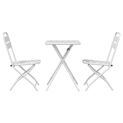 vidaXL Bistro Set 3 pcs White Steel
