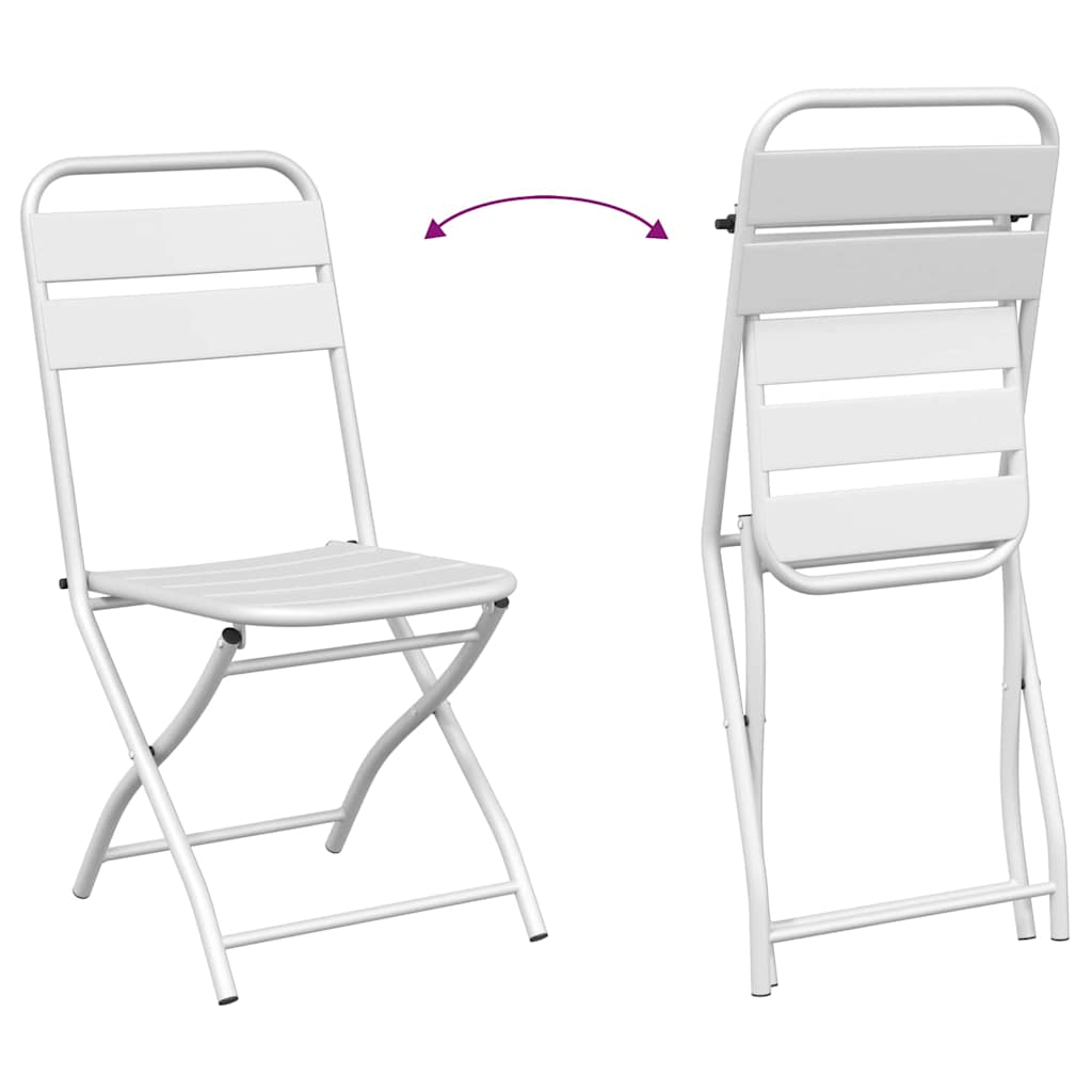 vidaXL Bistro Set 3 pcs White Steel