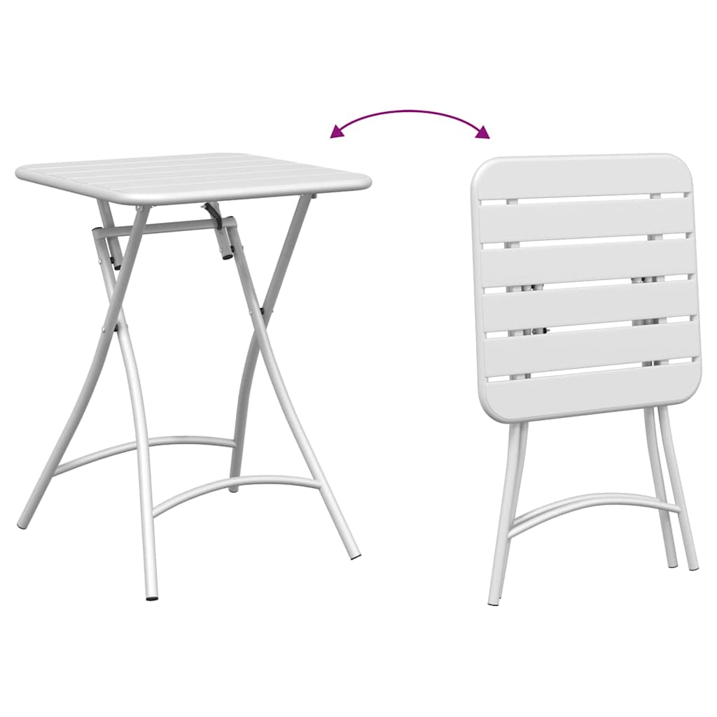 vidaXL Bistro Set 3 pcs White Steel