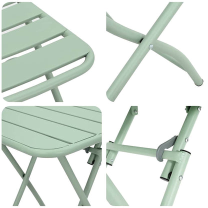 vidaXL Bistro Set 3 pcs Green Steel