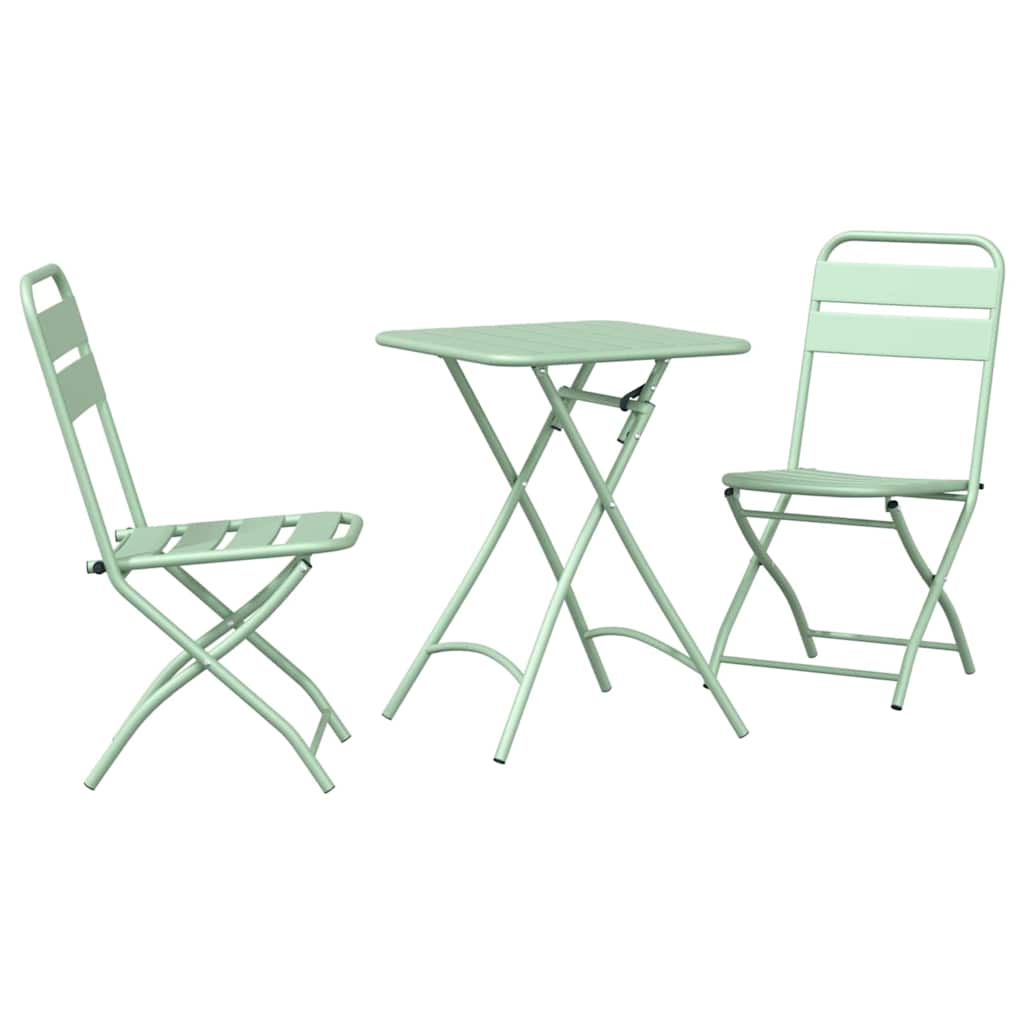 vidaXL Bistro Set 3 pcs Green Steel