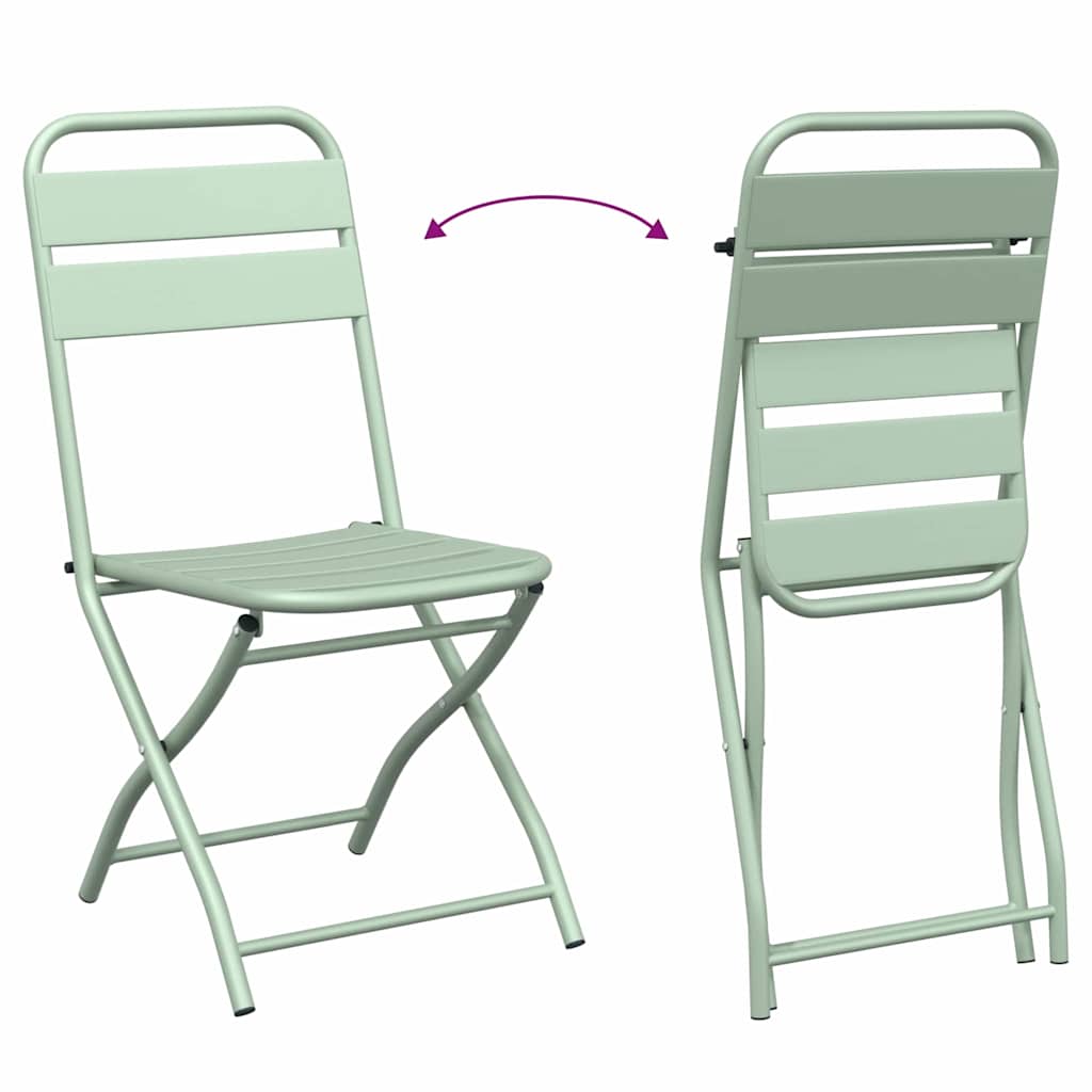 vidaXL Bistro Set 3 pcs Green Steel