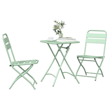 vidaXL Bistro Set 3 pcs Green Steel