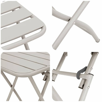 vidaXL Bistro Set 3 pcs Beige Steel