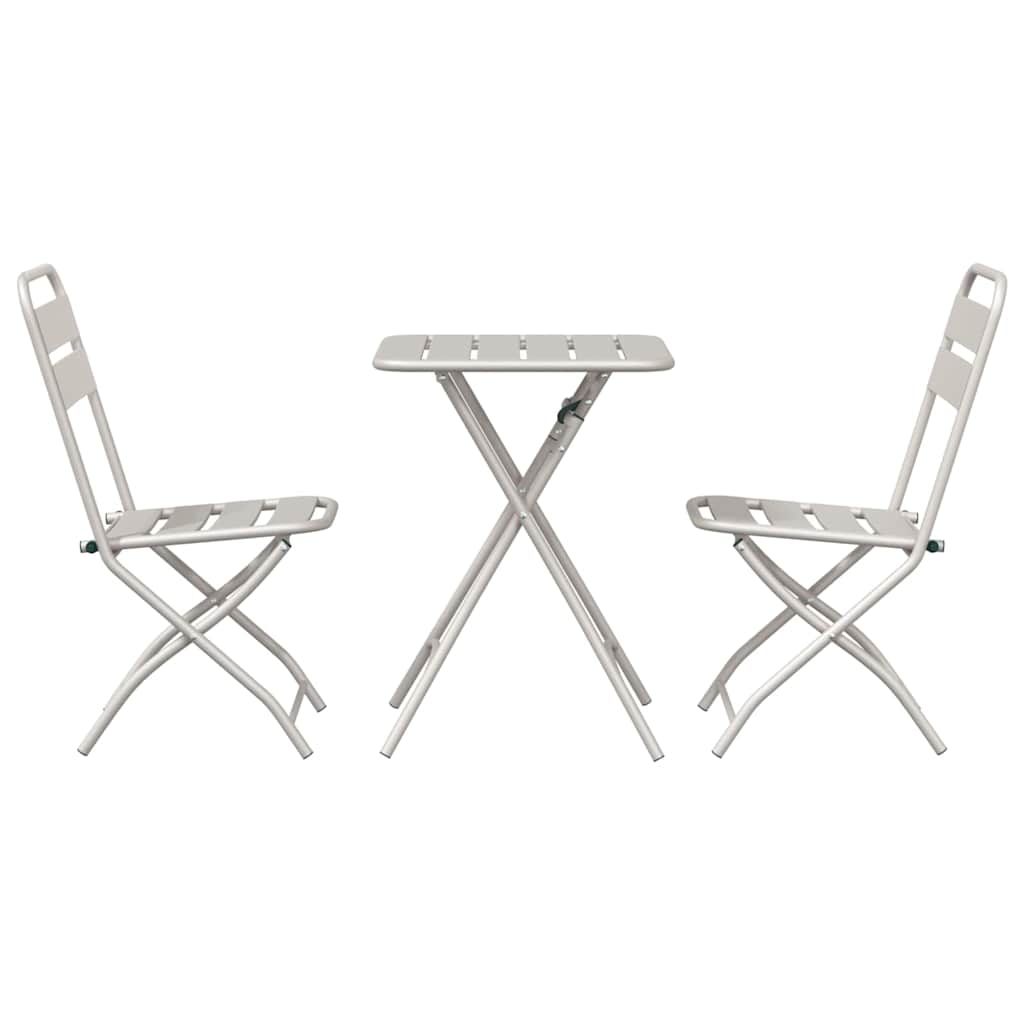vidaXL Bistro Set 3 pcs Beige Steel