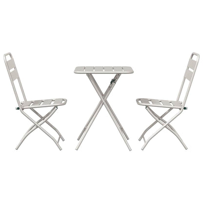 vidaXL Bistro Set 3 pcs Beige Steel