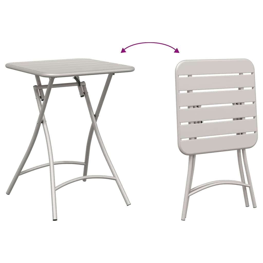 vidaXL Bistro Set 3 pcs Beige Steel