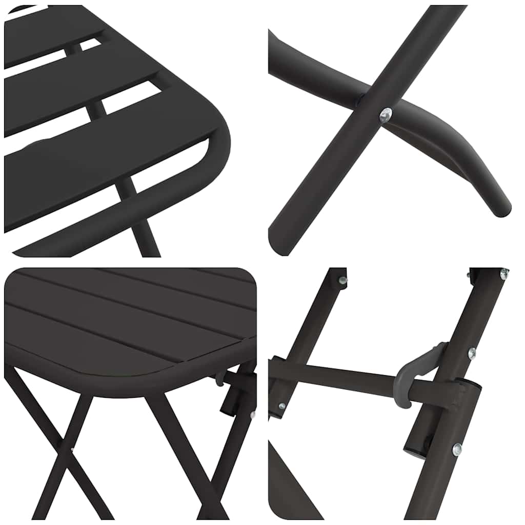 vidaXL Bistro Set 3 pcs Anthracite Steel