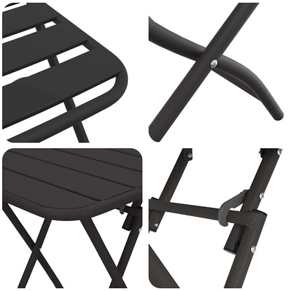 vidaXL Bistro Set 3 pcs Anthracite Steel