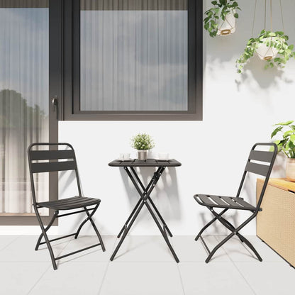 vidaXL Bistro Set 3 pcs Anthracite Steel