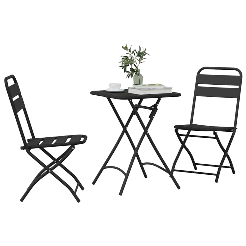 vidaXL Bistro Set 3 pcs Anthracite Steel