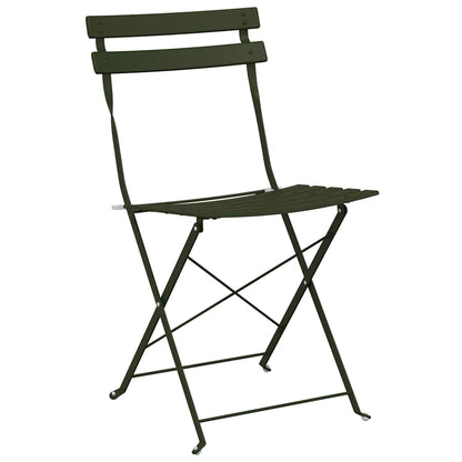 vidaXL Garden Folding Chair Folding 2 pcs Green 42 x 46 x 82cm Metal