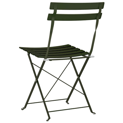 vidaXL Garden Folding Chair Folding 2 pcs Green 42 x 46 x 82cm Metal