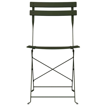 vidaXL Garden Folding Chair Folding 2 pcs Green 42 x 46 x 82cm Metal
