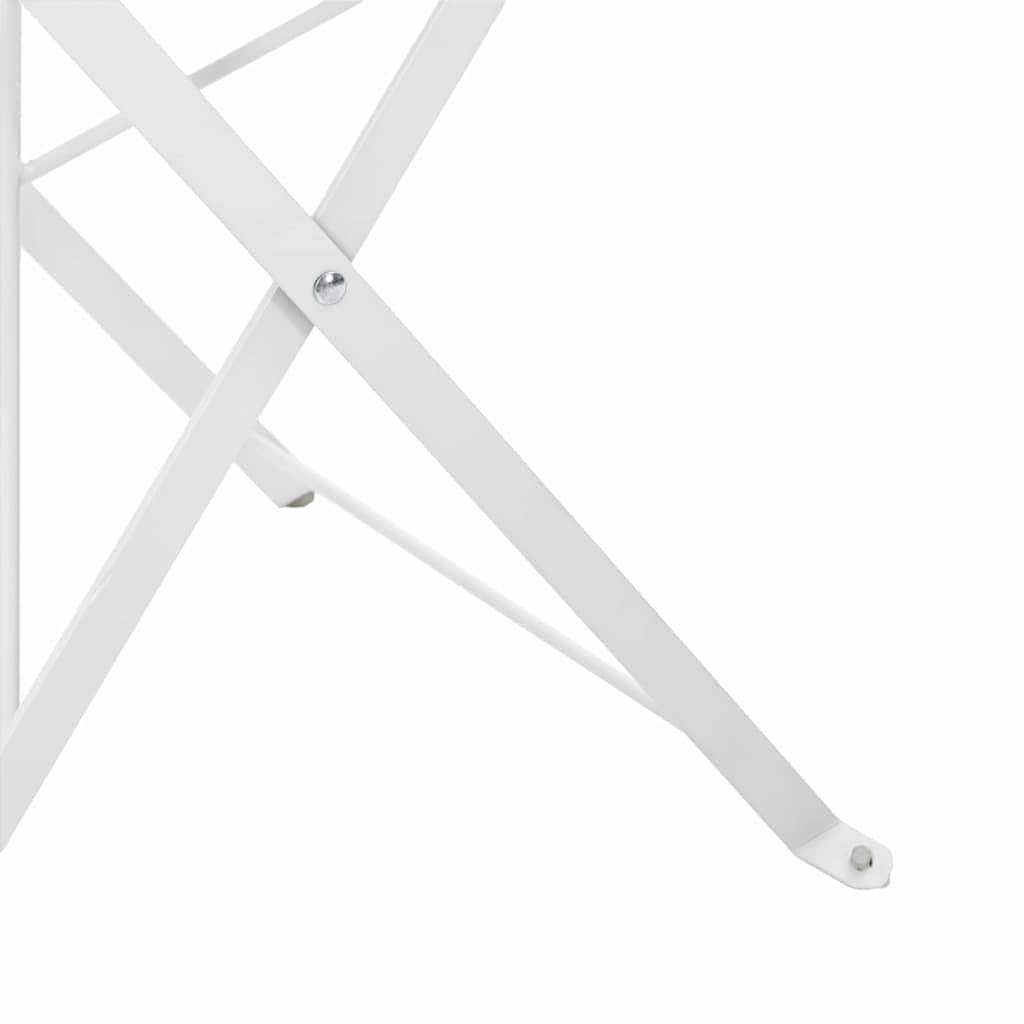 vidaXL Garden Folding Chair Folding 2 pcs White 42 x 46 x 82cm Metal