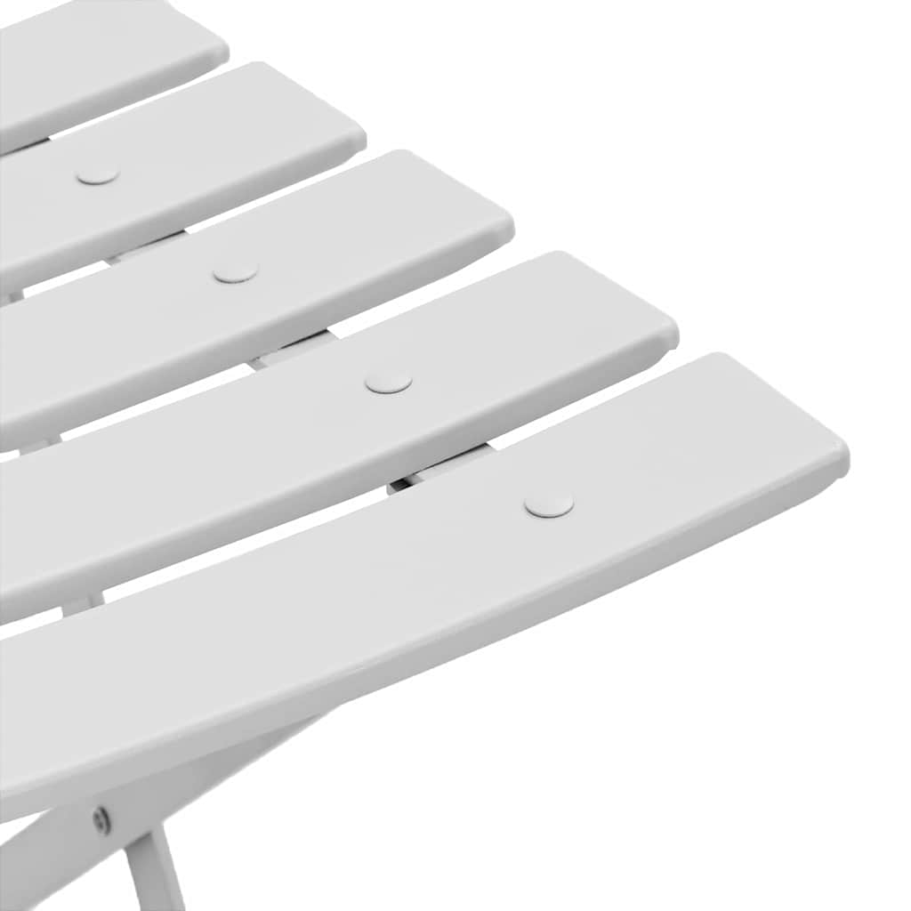 vidaXL Garden Folding Chair Folding 2 pcs White 42 x 46 x 82cm Metal