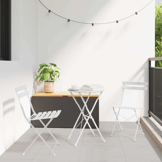 vidaXL Garden Folding Chair 2 pcs White Metal