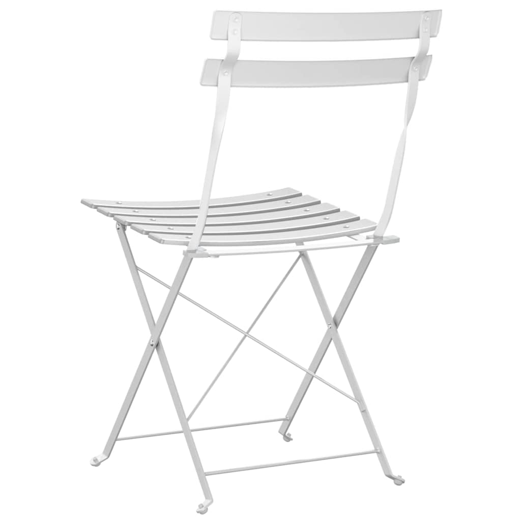 vidaXL Garden Folding Chair Folding 2 pcs White 42 x 46 x 82cm Metal
