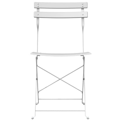 vidaXL Garden Folding Chair Folding 2 pcs White 42 x 46 x 82cm Metal