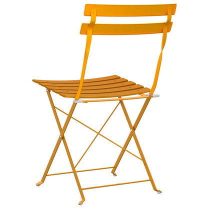 vidaXL Garden Folding Chair Folding 2 pcs Mustard 42 x 46 x 82cm Metal