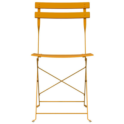 vidaXL Garden Folding Chair Folding 2 pcs Mustard 42 x 46 x 82cm Metal