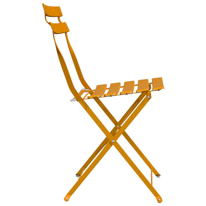vidaXL Garden Folding Chair Folding 2 pcs Mustard 42 x 46 x 82cm Metal