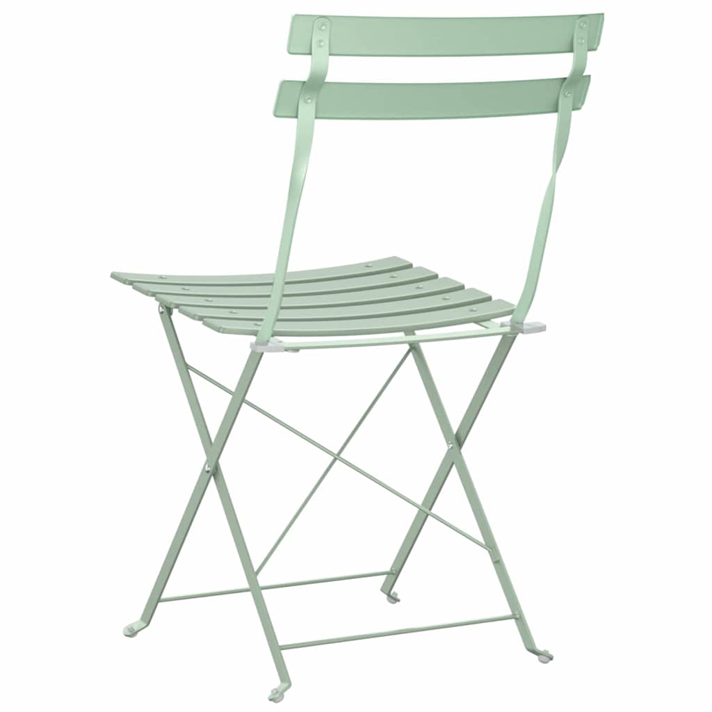 vidaXL Garden Folding Chair Folding 2 pcs Green 42 x 46 x 82cm Steel