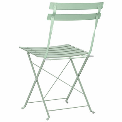 vidaXL Garden Folding Chair Folding 2 pcs Green 42 x 46 x 82cm Steel