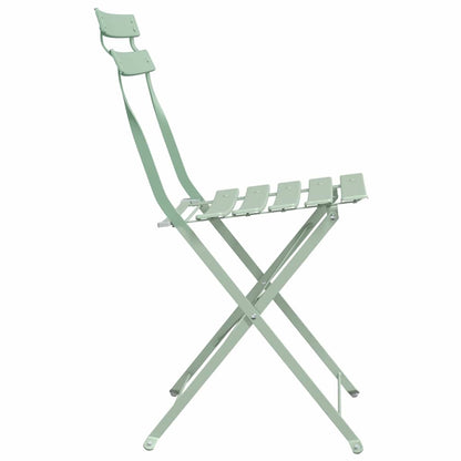 vidaXL Garden Folding Chair Folding 2 pcs Green 42 x 46 x 82cm Steel