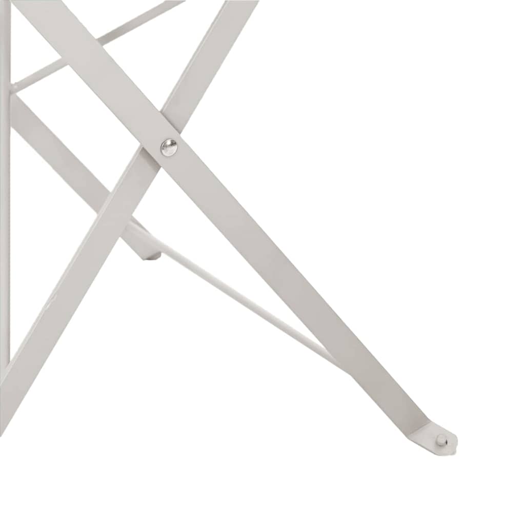 vidaXL Garden Folding Chair Folding 2 pcs Beige 42 x 46 x 82cm Metal