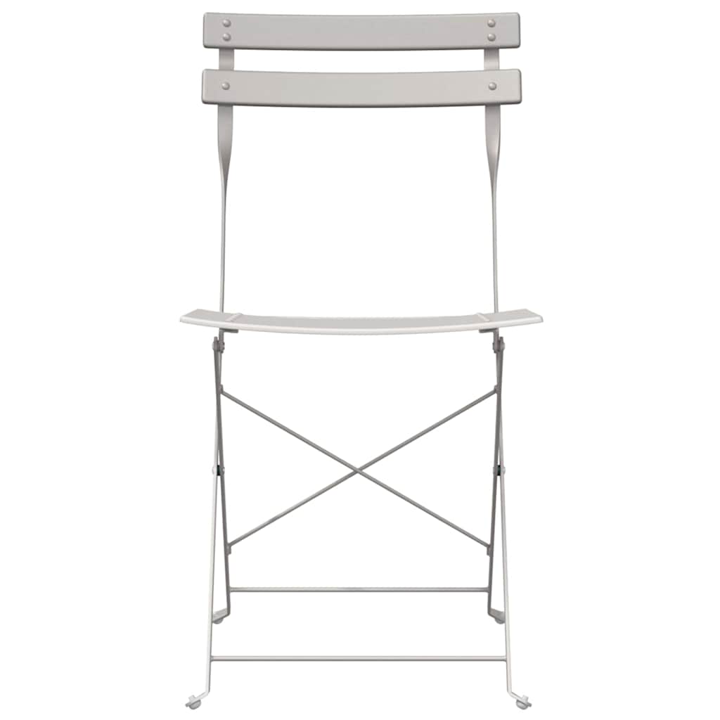 vidaXL Garden Folding Chair Folding 2 pcs Beige 42 x 46 x 82cm Metal
