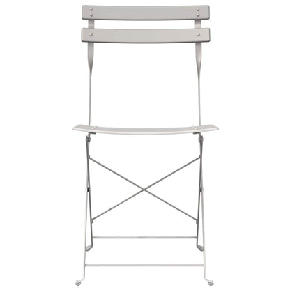 vidaXL Garden Folding Chair Folding 2 pcs Beige 42 x 46 x 82cm Metal