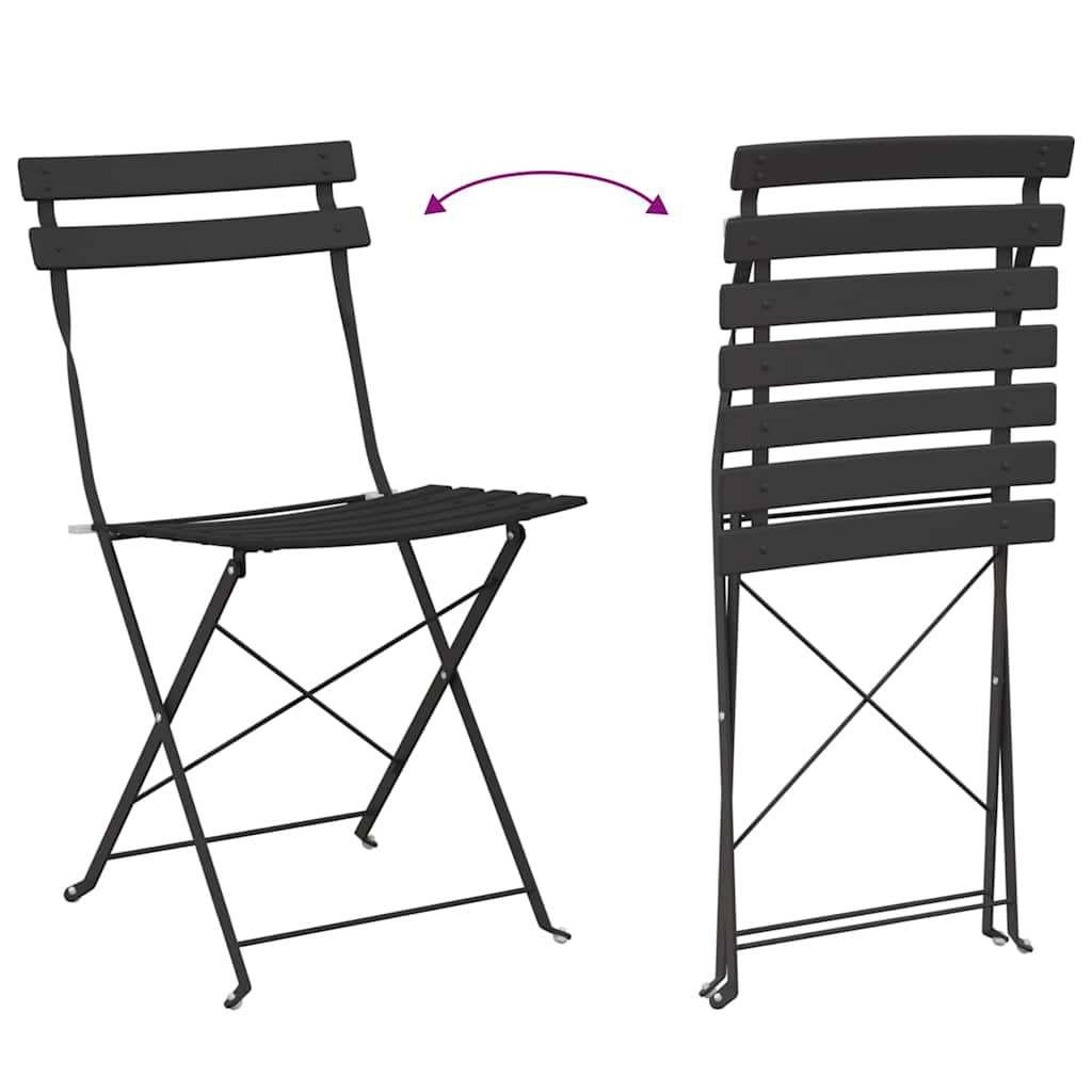 vidaXL Garden Folding Chair 2 pcs Anthracite 42 x 46 x 82cm Metal