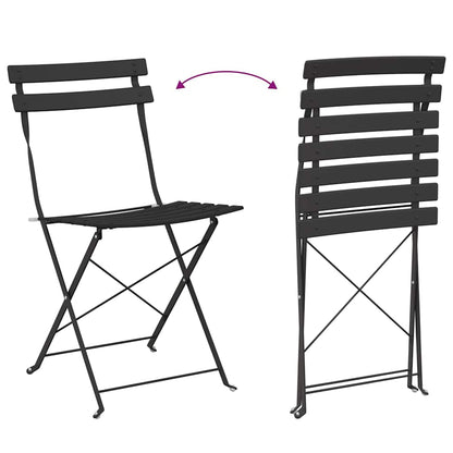 vidaXL Garden Folding Chair 2 pcs Anthracite 42 x 46 x 82cm Metal