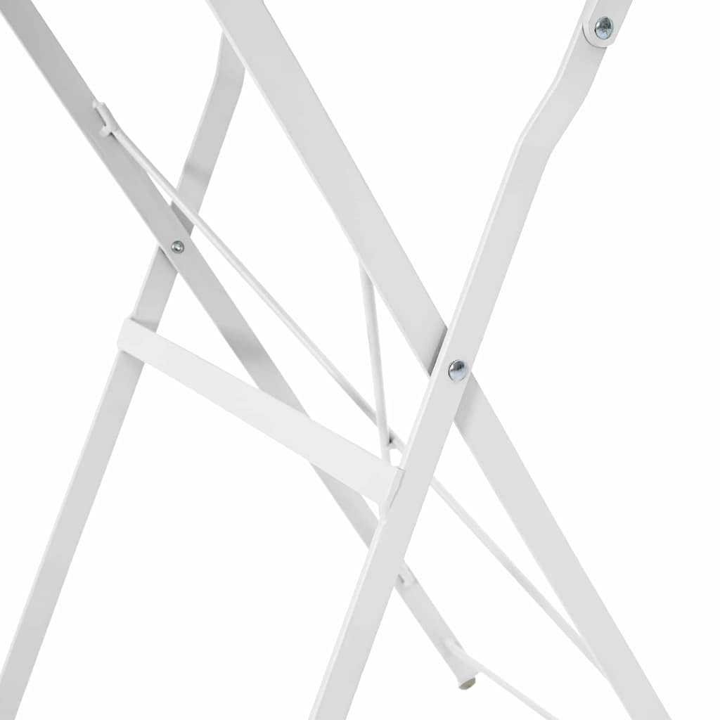 vidaXL Bistro Table Folding White Ø 50 x 71 cm Powder-coated Steel